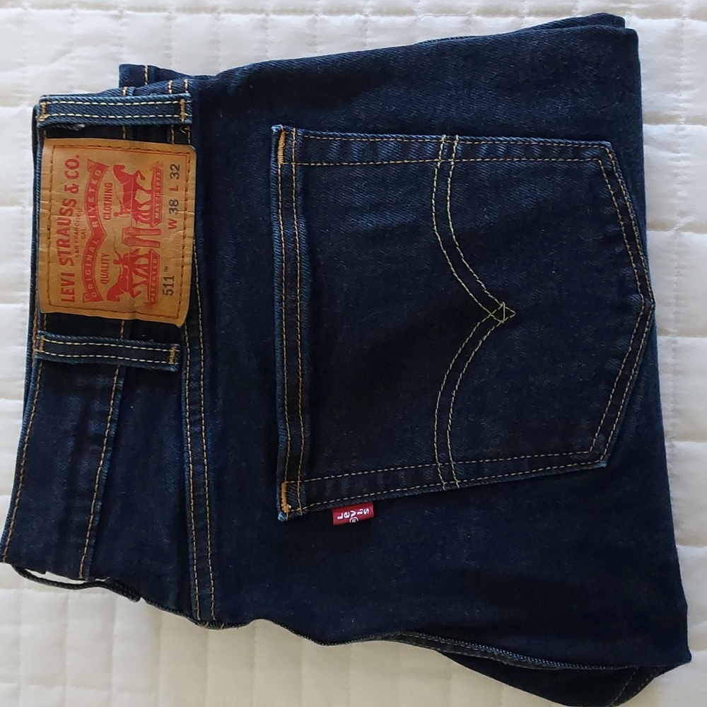 NWOT Levi's Mens 511 Red Tab Indigo Straight Denim Stretch Jeans Size 38W X 32L - Picture 17 of 17